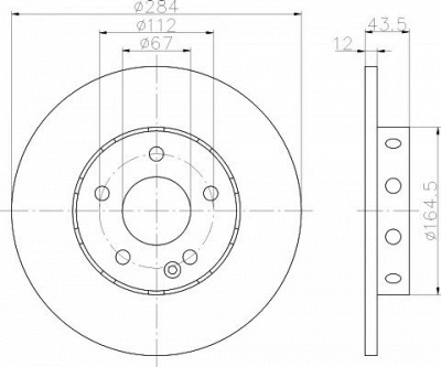 HELLA PAGID 8dd355102951 -  Тормозной диск